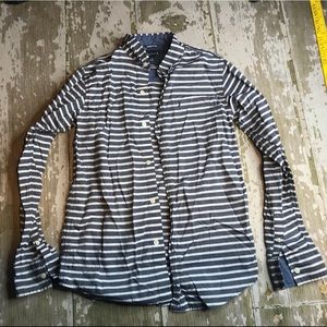 Nautica Button Down Striped Blue & White Shirt